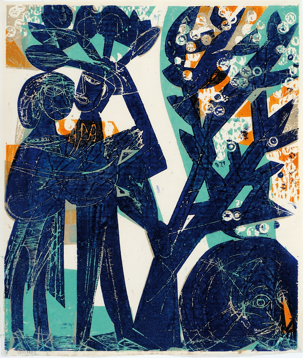 HAP Grieshaber Das blaue Paar, aus: Baumblüte, 1963